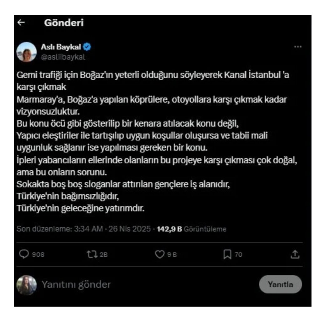 ASLI BAYKAL’IN ÇIKIŞI ÜZERİNE!